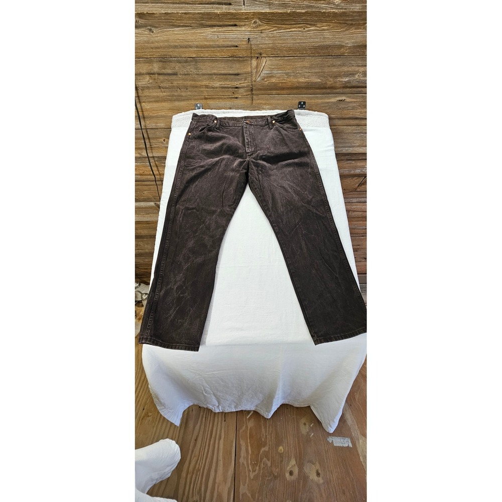 Wrangler 13MWZKL Cowboy Cut Jeans Mens‎ 42x30 Faded Black Brown Straight Leg
